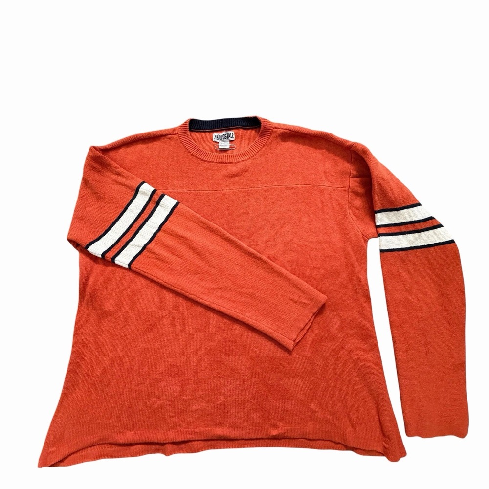Vintage Aeropostale Striped Knit Orange Sweater Mens L Y2K  Skater Gorpcore 90's